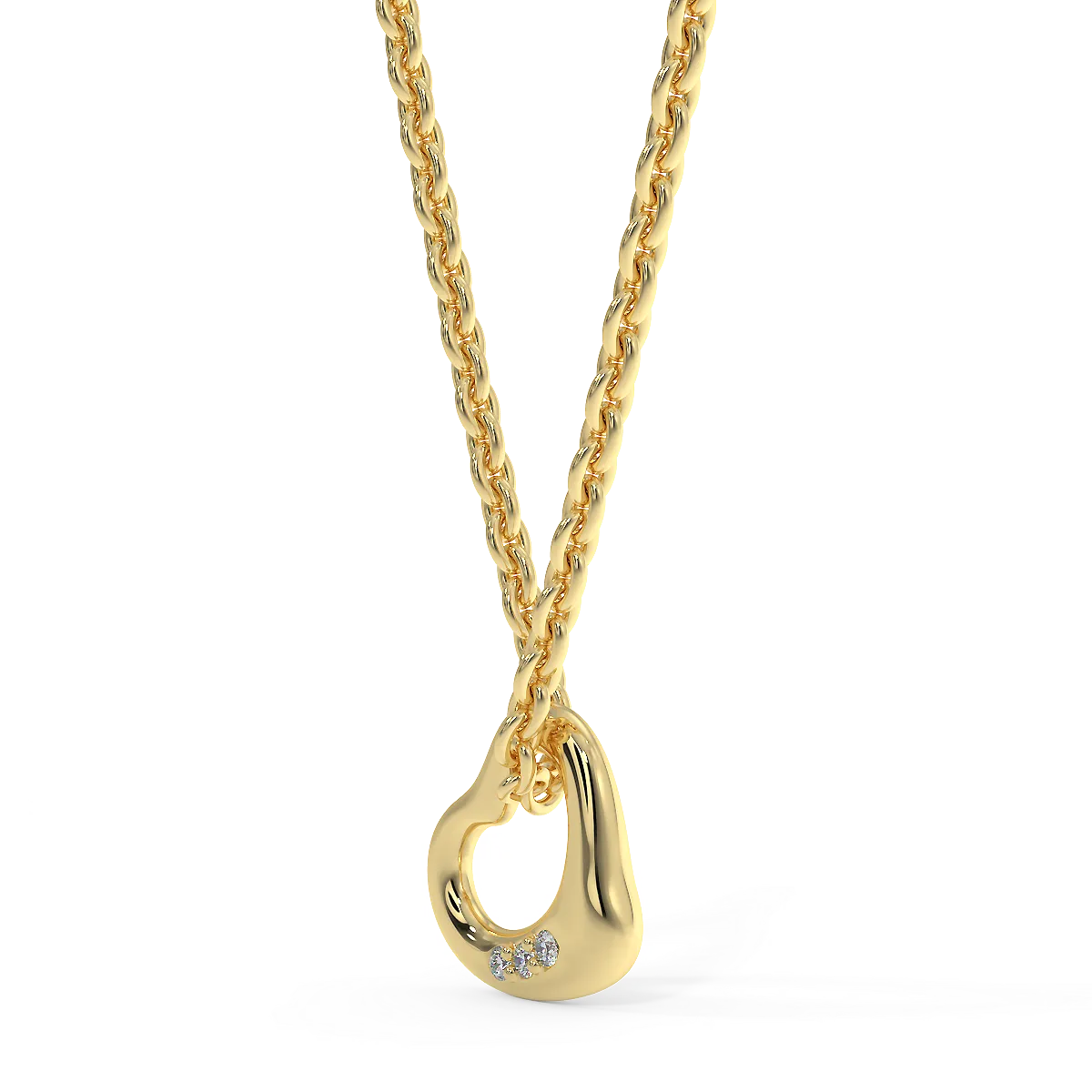 Zawieszka serduszko z żółtego złota z diamencikami