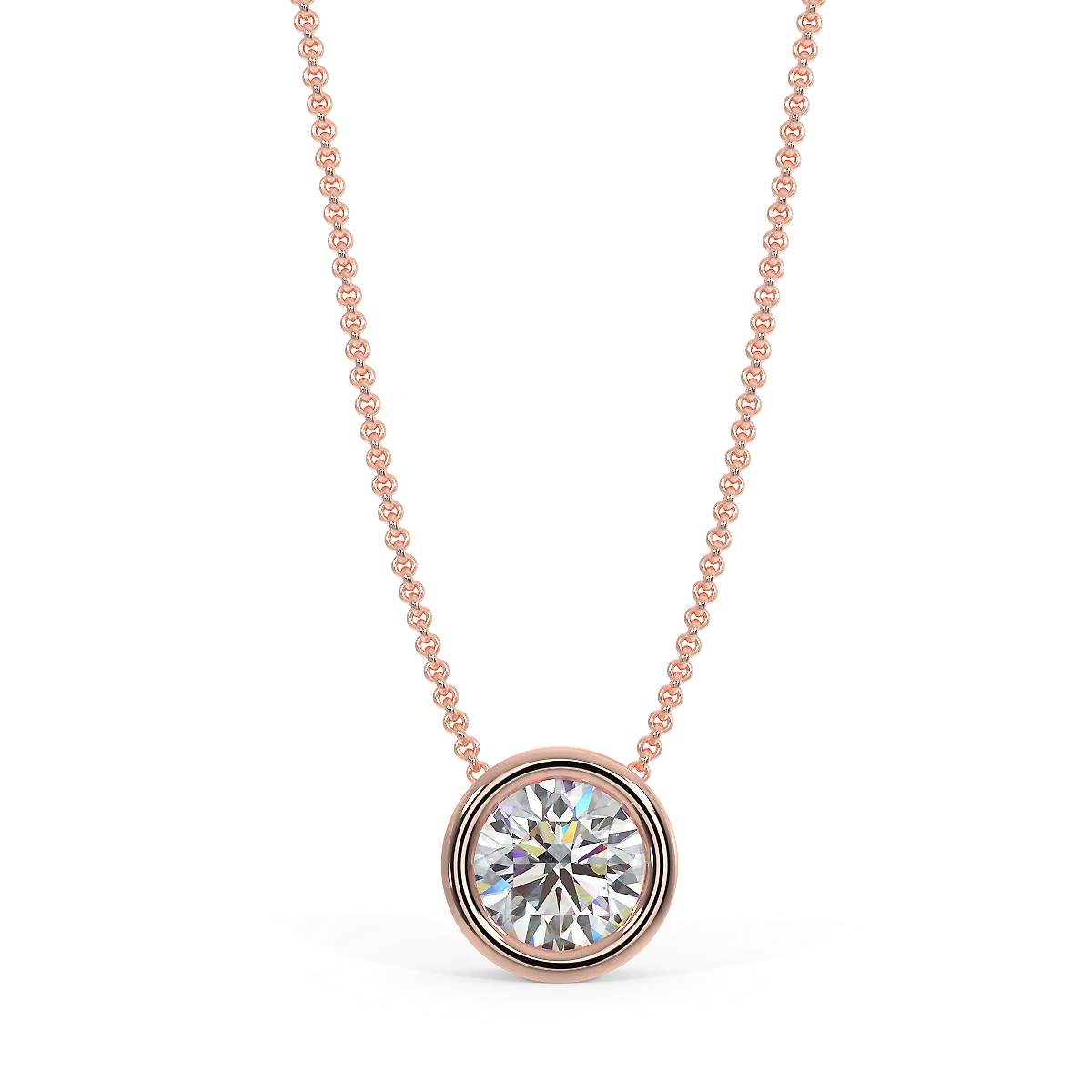 Zawieszka w różowym złocie z diamentem 0,40ct