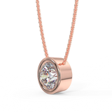 Zawieszka w różowym złocie z diamentem 0,40ct, widok z boku