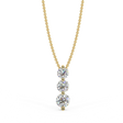 Zawieszka z 3 diamentami 0,35ct w żółtym złcoie