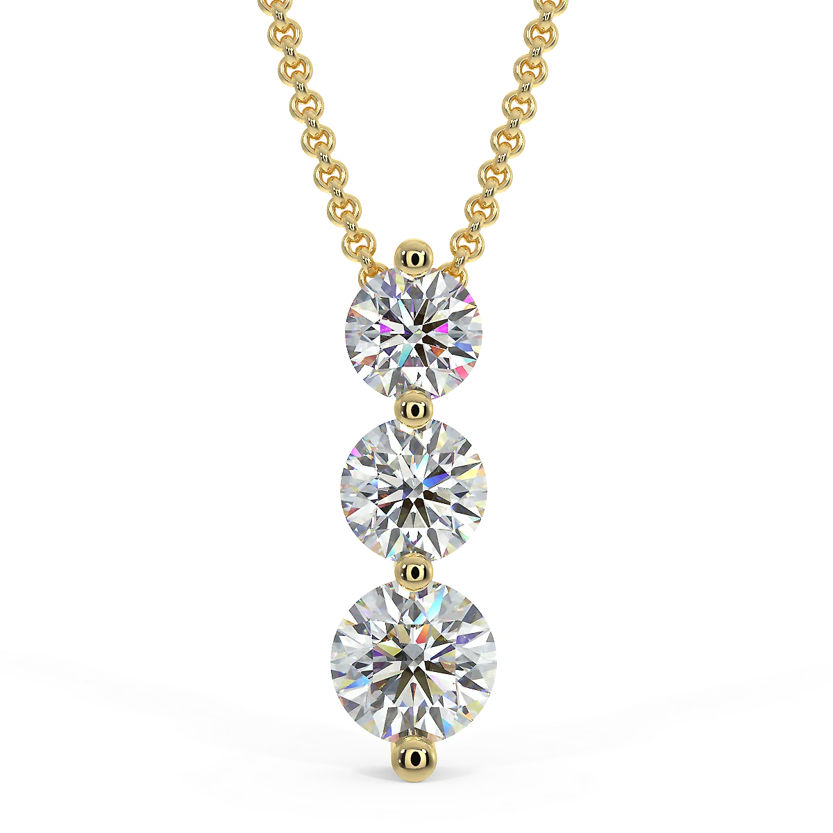 Zawieszka z 3 diamentami 0,35ct w żółtym złcoie