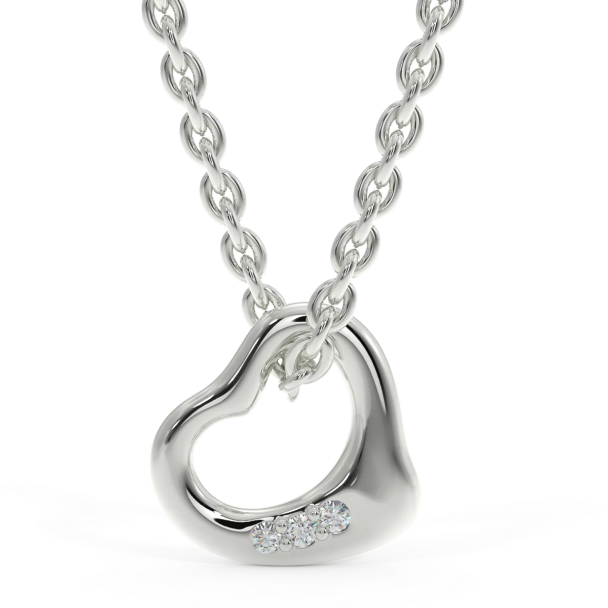 Zawieszka z diamencikami z białego złota 