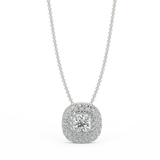 Zawieszka z diamentami w białym złocie z podwójną linią diamentów.