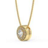 Zawieszka z diamentami w stylu halo w żółtym złocie