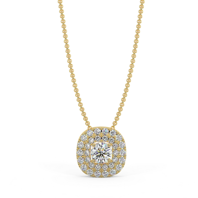 Zawieszka z diamentami w żółtym złocie z podwójną linią diamentów