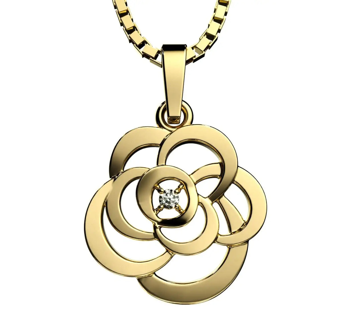 Zawieszka z żółtego złota z diamentem 0,02ct