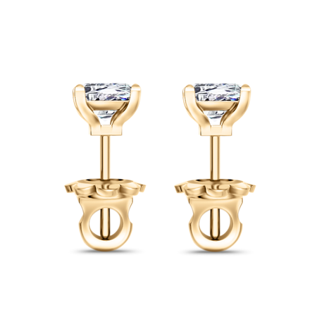 Kolczyki Princess Cut z diamentami 1,40 ctw w żółtym złocie