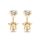 Kolczyki Princess Cut z diamentami 1,40 ctw w żółtym złocie