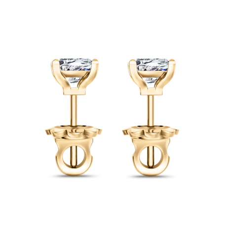 Kolczyki Princess Cut z diamentami 1,40 ctw w żółtym złocie